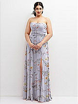 Alt View 4 Thumbnail - Butterfly Botanica Silver Dove Chiffon Convertible Maxi Dress with Multi-Way Tie Straps