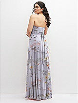 Alt View 6 Thumbnail - Butterfly Botanica Silver Dove Chiffon Convertible Maxi Dress with Multi-Way Tie Straps