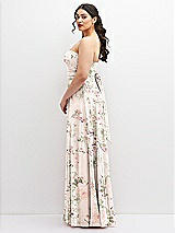 Alt View 5 Thumbnail - Blush Garden Chiffon Convertible Maxi Dress with Multi-Way Tie Straps