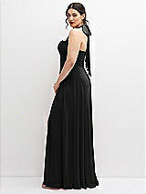 Side View Thumbnail - Black Chiffon Convertible Maxi Dress with Multi-Way Tie Straps