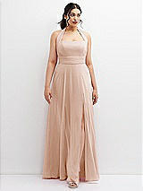 Front View Thumbnail - Cameo Chiffon Convertible Maxi Dress with Multi-Way Tie Straps