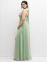 Side View Thumbnail - Celadon Chiffon Convertible Maxi Dress with Multi-Way Tie Straps