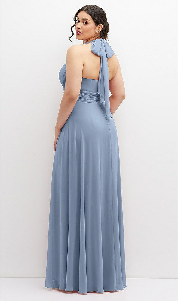 Back View - Cloudy Chiffon Convertible Maxi Dress with Multi-Way Tie Straps