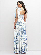 Alt View 3 Thumbnail - Cottage Rose Dusk Blue Chiffon Convertible Maxi Dress with Multi-Way Tie Straps
