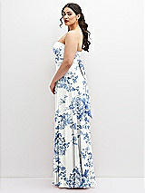 Alt View 5 Thumbnail - Cottage Rose Dusk Blue Chiffon Convertible Maxi Dress with Multi-Way Tie Straps
