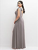 Alt View 2 Thumbnail - Cashmere Gray Chiffon Convertible Maxi Dress with Multi-Way Tie Straps