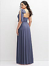 Alt View 3 Thumbnail - French Blue Chiffon Convertible Maxi Dress with Multi-Way Tie Straps