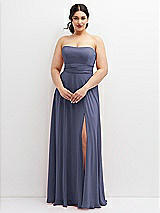 Alt View 4 Thumbnail - French Blue Chiffon Convertible Maxi Dress with Multi-Way Tie Straps