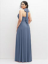 Rear View Thumbnail - Larkspur Blue Chiffon Convertible Maxi Dress with Multi-Way Tie Straps
