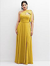 Alt View 1 Thumbnail - Marigold Chiffon Convertible Maxi Dress with Multi-Way Tie Straps