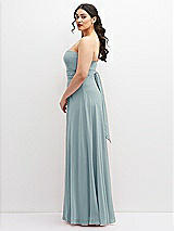 Alt View 5 Thumbnail - Morning Sky Chiffon Convertible Maxi Dress with Multi-Way Tie Straps
