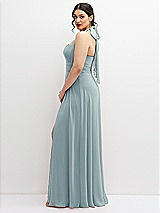 Side View Thumbnail - Morning Sky Chiffon Convertible Maxi Dress with Multi-Way Tie Straps