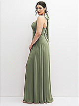 Side View Thumbnail - Sage Chiffon Convertible Maxi Dress with Multi-Way Tie Straps