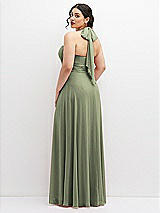Rear View Thumbnail - Sage Chiffon Convertible Maxi Dress with Multi-Way Tie Straps