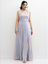 Front View Thumbnail - Silver Dove Chiffon Convertible Maxi Dress with Multi-Way Tie Straps