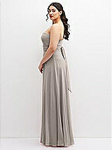Alt View 5 Thumbnail - Taupe Chiffon Convertible Maxi Dress with Multi-Way Tie Straps