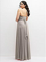 Alt View 6 Thumbnail - Taupe Chiffon Convertible Maxi Dress with Multi-Way Tie Straps