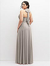 Rear View Thumbnail - Taupe Chiffon Convertible Maxi Dress with Multi-Way Tie Straps