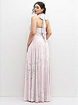 Rear View Thumbnail - Watercolor Print Chiffon Convertible Maxi Dress with Multi-Way Tie Straps