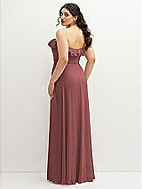 Rear View Thumbnail - English Rose Tiered Ruffle Neck Strapless Maxi Dress with Front Slit