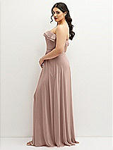 Side View Thumbnail - Neu Nude Tiered Ruffle Neck Strapless Maxi Dress with Front Slit