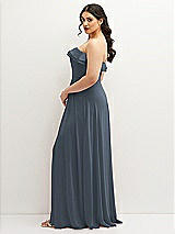 Side View Thumbnail - Silverstone Tiered Ruffle Neck Strapless Maxi Dress with Front Slit