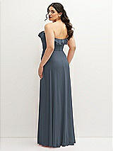 Rear View Thumbnail - Silverstone Tiered Ruffle Neck Strapless Maxi Dress with Front Slit