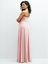 Alt View 3 Thumbnail - Ballet Pink Chiffon Corset Maxi Dress with Removable Off-the-Shoulder Swags