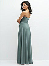 Alt View 3 Thumbnail - Icelandic Chiffon Corset Maxi Dress with Removable Off-the-Shoulder Swags