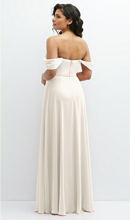 Dessy collection lux off hotsell the shoulder chiffon gown