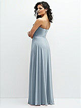 Alt View 3 Thumbnail - Mist Chiffon Corset Maxi Dress with Removable Off-the-Shoulder Swags