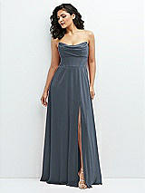 Alt View 1 Thumbnail - Silverstone Chiffon Corset Maxi Dress with Removable Off-the-Shoulder Swags