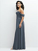 Side View Thumbnail - Silverstone Chiffon Corset Maxi Dress with Removable Off-the-Shoulder Swags