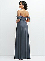 Rear View Thumbnail - Silverstone Chiffon Corset Maxi Dress with Removable Off-the-Shoulder Swags