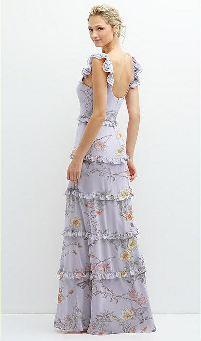 Tiered Chiffon Maxi A-line Bridesmaid Dress With Convertible
