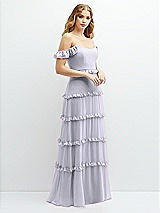 Alt View 2 Thumbnail - Silver Dove Tiered Chiffon Maxi A-line Dress with Convertible Ruffle Straps