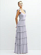Side View Thumbnail - Silver Dove Tiered Chiffon Maxi A-line Dress with Convertible Ruffle Straps