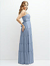 Side View Thumbnail - Cloudy Modern Regency Chiffon Tiered Maxi Dress with Tie-Back