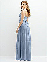 Rear View Thumbnail - Cloudy Modern Regency Chiffon Tiered Maxi Dress with Tie-Back