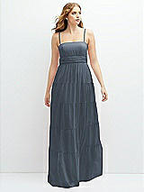 Front View Thumbnail - Silverstone Modern Regency Chiffon Tiered Maxi Dress with Tie-Back