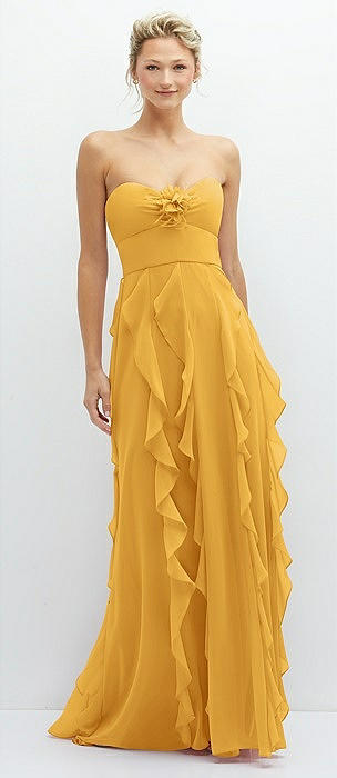 Golden yellow bridesmaid on sale dresses