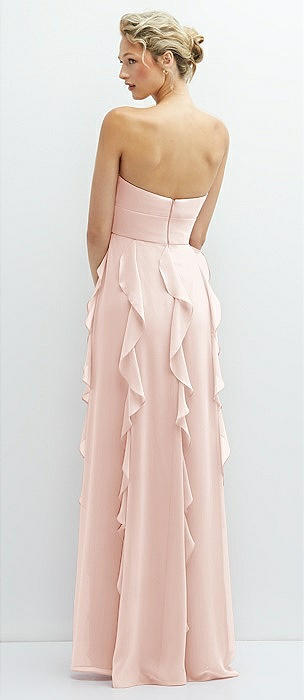 Cuffed Strapless Maxi Dress with Front Slit