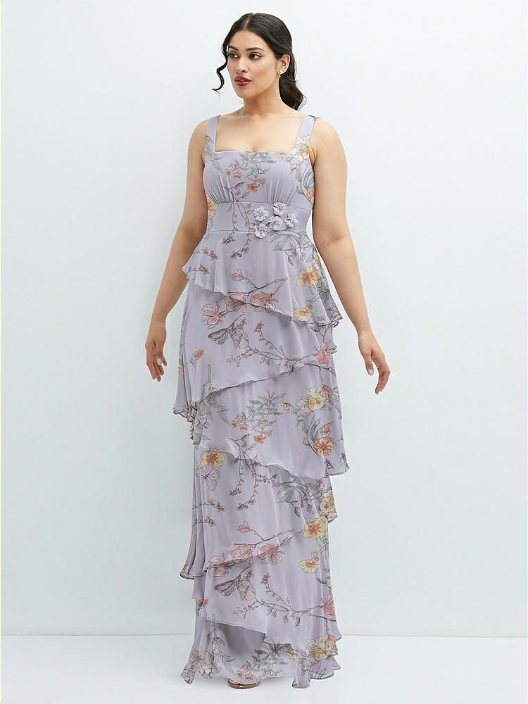 Tiered Chiffon Maxi A-line Bridesmaid Dress With Convertible