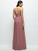 Rear View Thumbnail - Rosewood Strapless Chiffon Maxi Dress with Oversized Bow Bodice