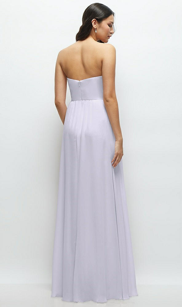 Back View - Silver Dove Strapless Chiffon Maxi Dress with Oversized Bow Bodice
