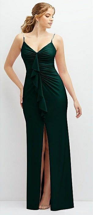 Evergreen V-Neck Bridesmaid Dresses