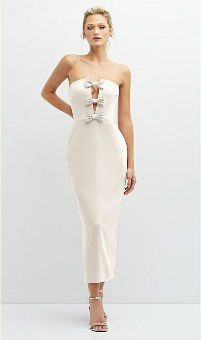 Strapless mid length clearance dress