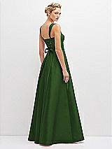 Rear View Thumbnail - Celtic Lace-Up Back Bustier Satin Dress with Full Skirt and Pockets