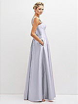 Side View Thumbnail - Silver Dove Lace-Up Back Bustier Satin Dress with Full Skirt and Pockets