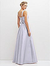 Rear View Thumbnail - Silver Dove Lace-Up Back Bustier Satin Dress with Full Skirt and Pockets
